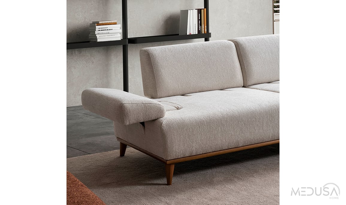 Medusa Home Mobilya - Liberty Beyaz Üçlü Koltuk