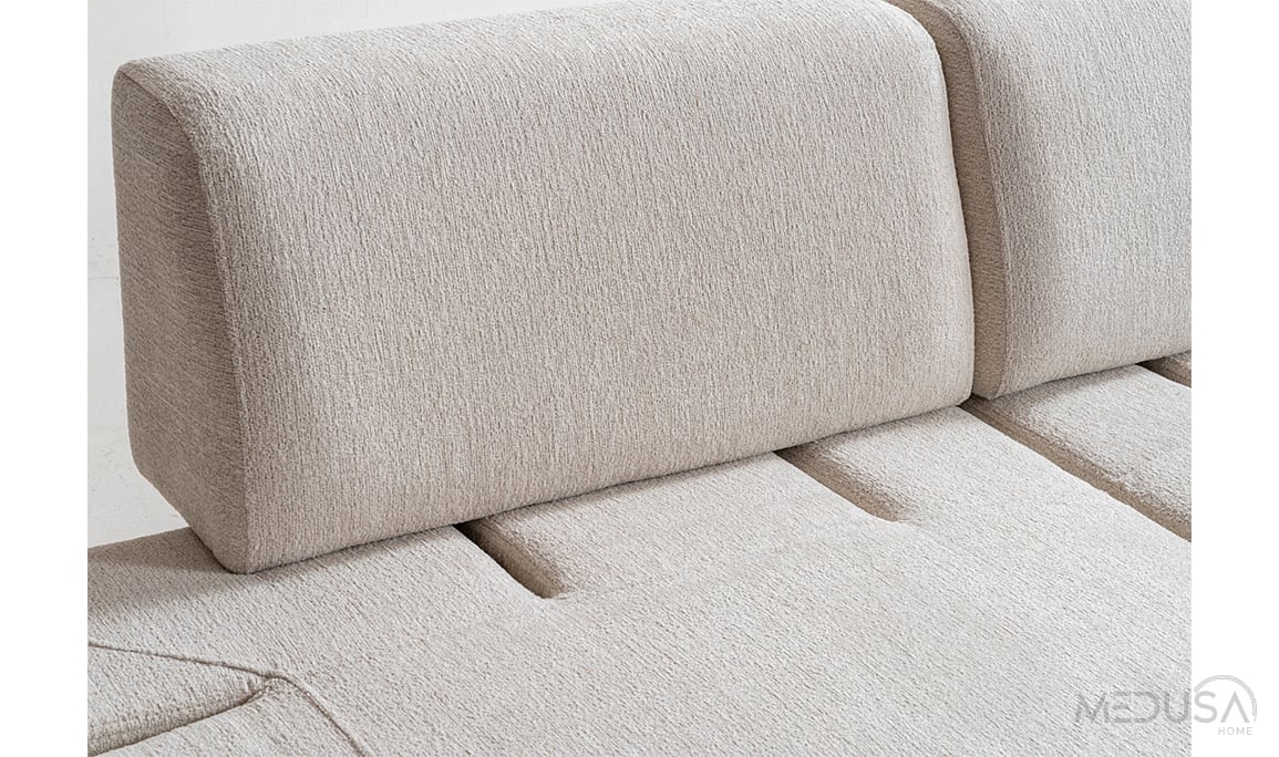 Medusa Home Mobilya - Liberty Beyaz Üçlü Koltuk