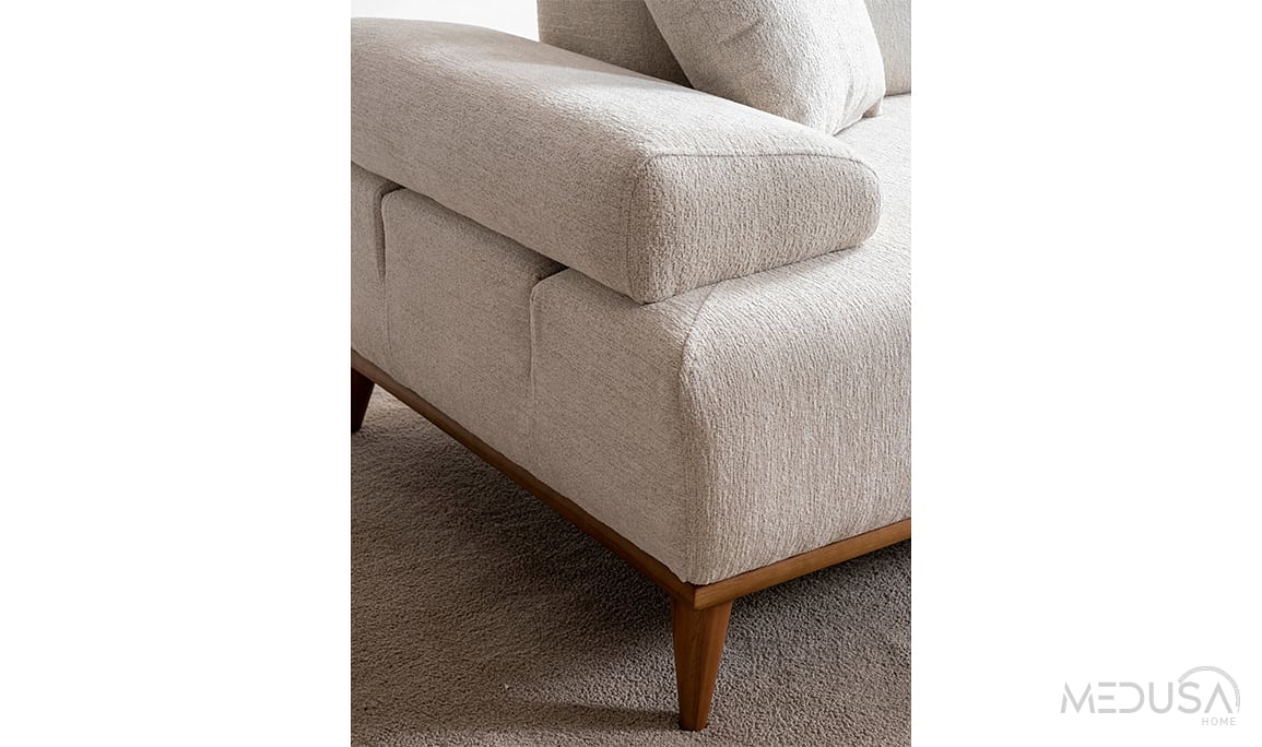 Medusa Home Mobilya - Liberty Beyaz Üçlü Koltuk