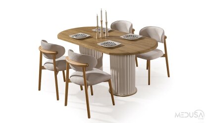 Medusa Home Mobilya - Libre Bohem Sabit Yemek Masası