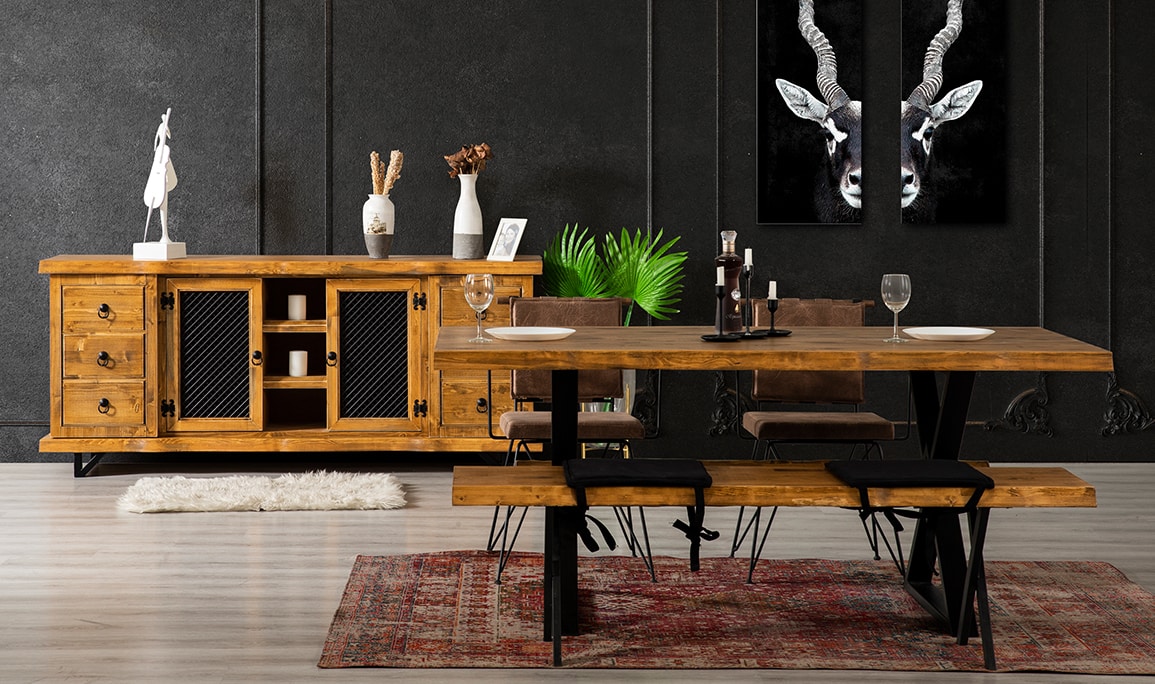 Medusa Home Mobilya - Life Ahşap Yemek Odası