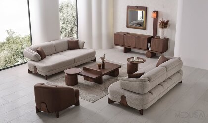 Medusa Home Mobilya - Lilyum Meşe Koltuk Takımı