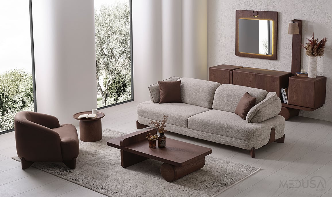 Medusa Home Mobilya - Lilyum Meşe Koltuk Takımı
