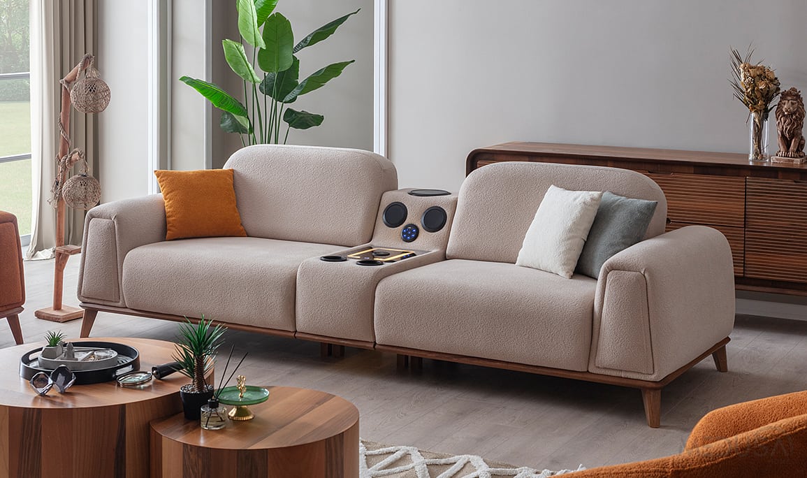 Medusa Home Mobilya - Linea Ses Sistemli Dörtlü Koltuk