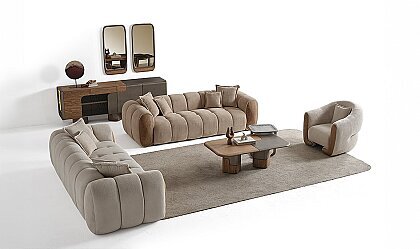 Medusa Home Mobilya - Linfa Ceviz Koltuk Takımı