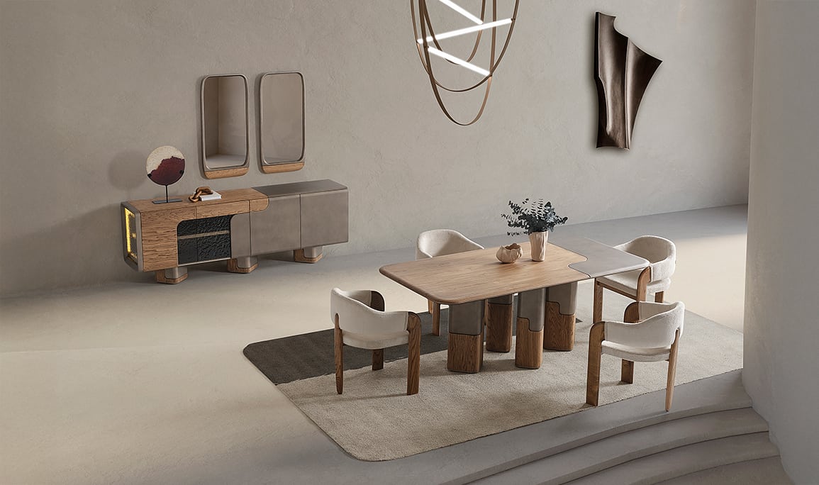 Medusa Home Mobilya - Linfa Ceviz Yemek Odası