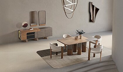 Medusa Home Mobilya - Linfa Ceviz Yemek Odası