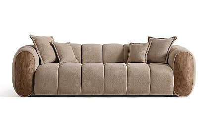 Medusa Home Mobilya - Linfa Kahve Üçlü Koltuk