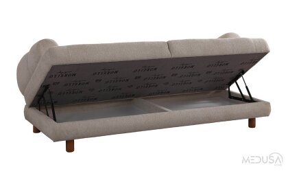 Medusa Home Mobilya - Lion Bohem Sandıklı Krem Üçlü Koltuk