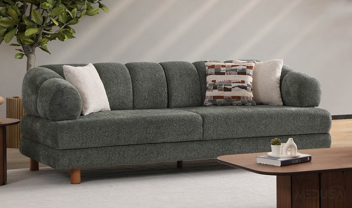 Medusa Home Mobilya - Lion Bohem Sandıklı Yeşil Üçlü Koltuk Medusa Home Mobilya - Lion Bohem Sandıklı Yeşil Üçlü Koltuk