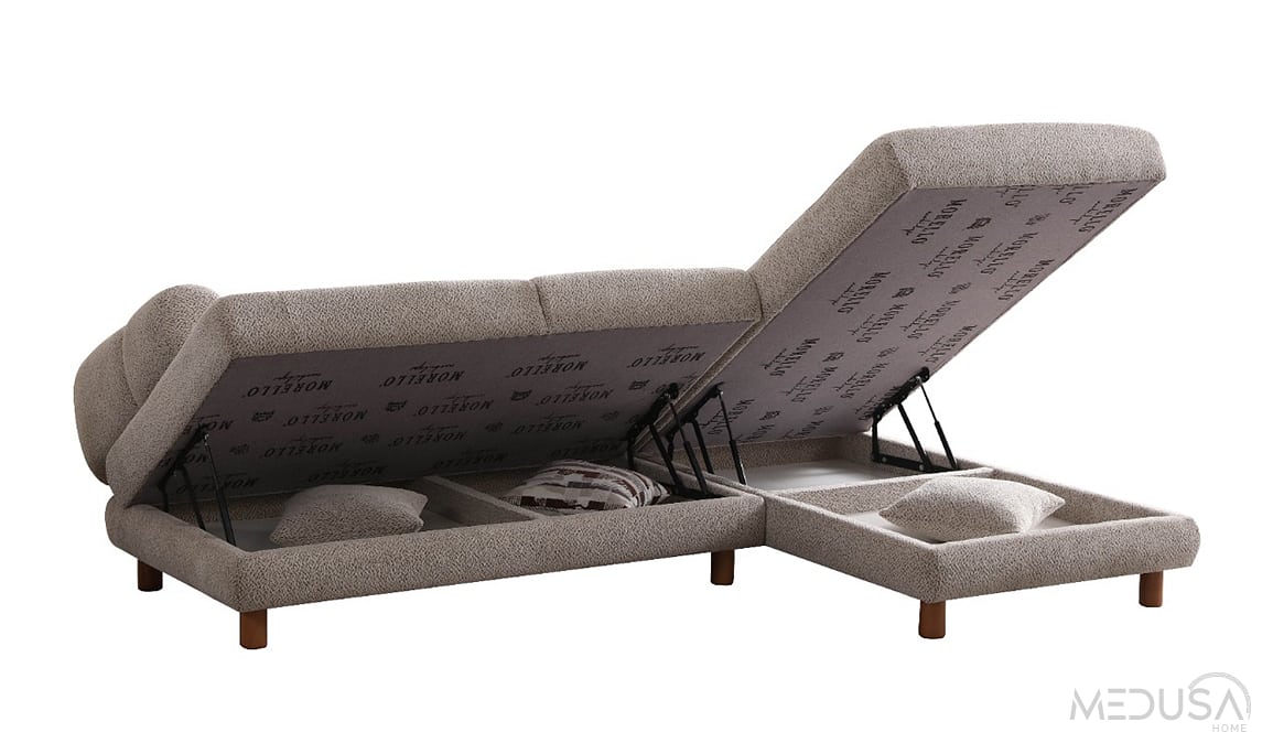 Medusa Home Mobilya - Lion Bohem Yataklı ve Sandıklı Köşe Takımı