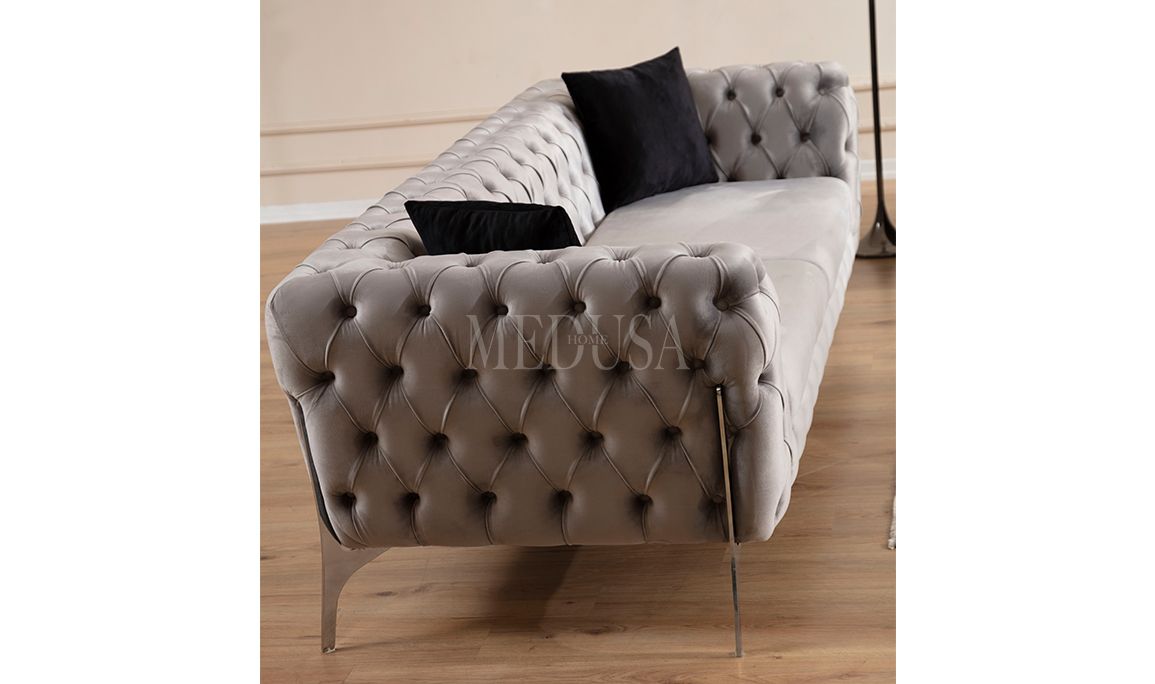 Medusa Home Mobilya - Lisa Üçlü Koltuk Gri