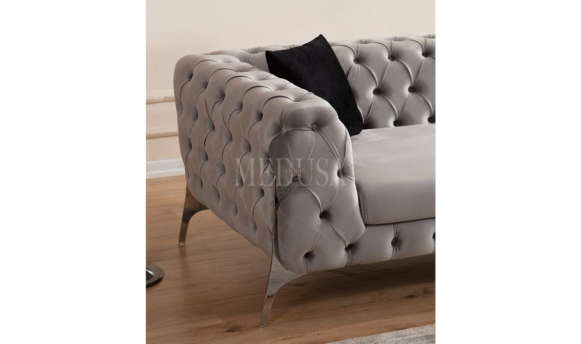 Medusa Home Mobilya - Lisa Üçlü Koltuk Gri