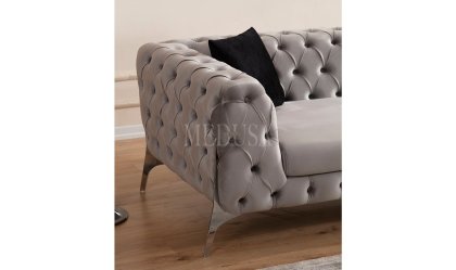 Medusa Home Mobilya - Lisa Üçlü Koltuk Gri