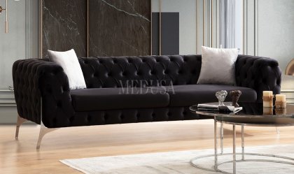 Medusa Home - Lisa Üçlü Koltuk Siyah Medusa Home - Lisa Üçlü Koltuk Siyah