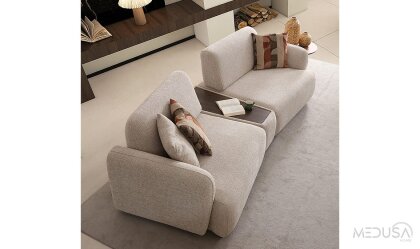 Medusa Home Mobilya - Lisbon Sehpalı Üçlü Koltuk