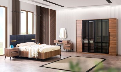 Medusa Home Mobilya - Liva Ceviz Yatak Odası
