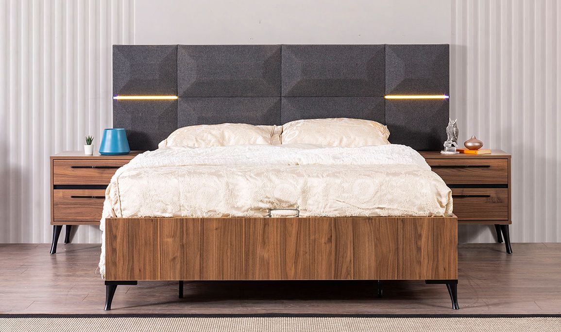 Medusa Home Mobilya - Liva Ceviz Yatak Odası