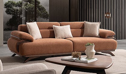 Medusa Home - Livia Kahve Üçlü Koltuk