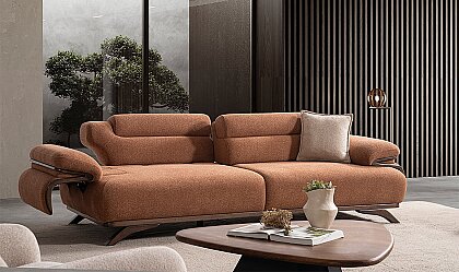 Medusa Home Mobilya - Livia Kahve Üçlü Koltuk