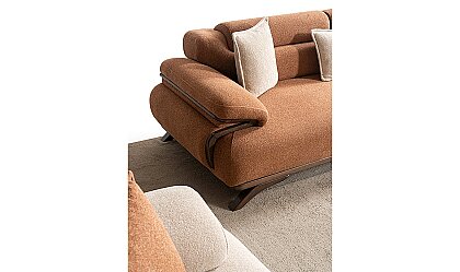 Medusa Home Mobilya - Livia Kahve Üçlü Koltuk