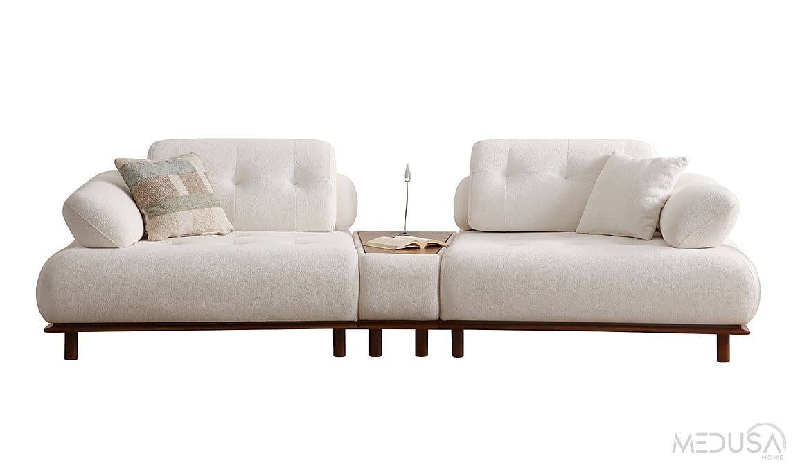 Medusa Home Mobilya - Lois Noa Üçlü Koltuk - Ara Sehpalı