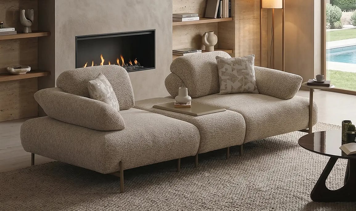 Medusa Home Mobilya - Lois Premium Sehpalı Üçlü Koltuk