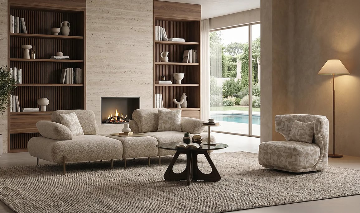 Medusa Home Mobilya - Lois Premium Sehpalı Üçlü Koltuk