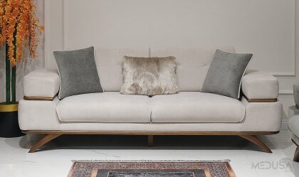 Medusa Home - Lora Krem Üçlü Koltuk Medusa Home - Lora Krem Üçlü Koltuk