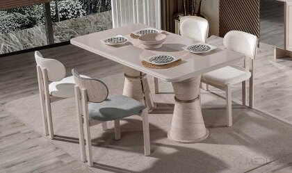Medusa Home Mobilya - Lora Traverten Yemek Masası - Sabit Yemek Masaları Medusa Home Mobilya - Lora Traverten Yemek Masası - Sabit Yemek Masaları