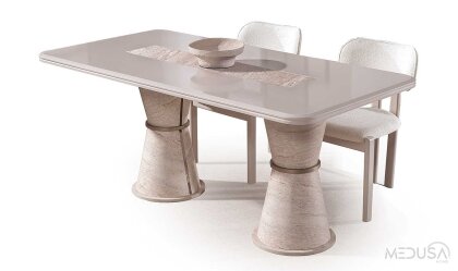 Medusa Home Mobilya - Lora Traverten Yemek Masası