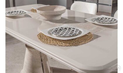 Medusa Home Mobilya - Lora Traverten Yemek Masası