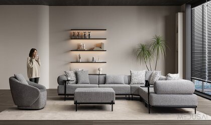 Medusa Home Mobilya - Loren Antrasit Köşe Takımı