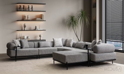 Medusa Home Mobilya - Loren Antrasit Köşe Takımı