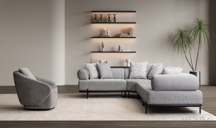 Medusa Home Mobilya - Loren Antrasit Köşe Takımı