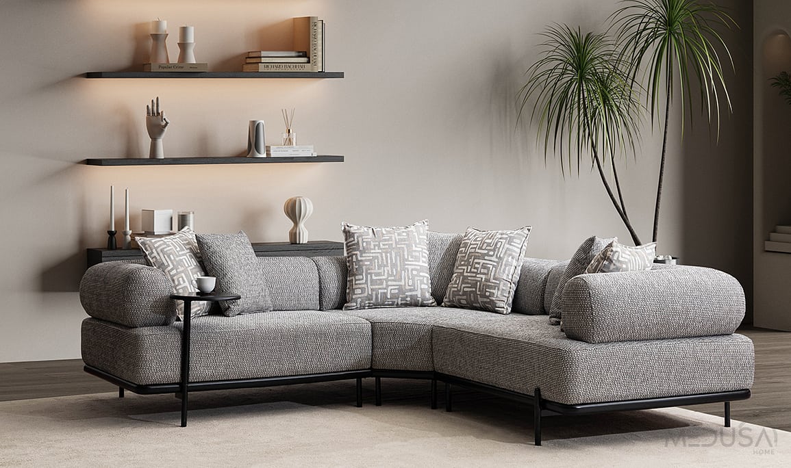 Medusa Home Mobilya - Loren Antrasit Köşe Takımı