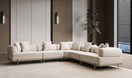 Medusa Home - Loren Krem Köşe Takımı