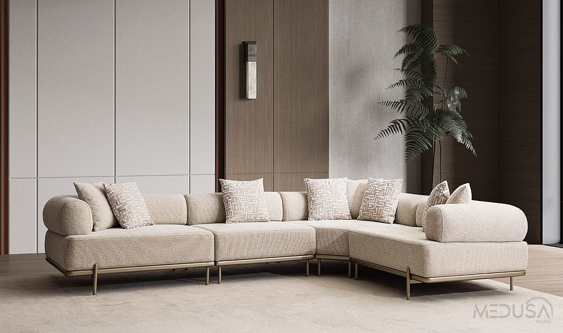 Medusa Home Mobilya - Loren Krem Köşe Takımı