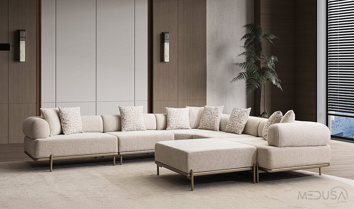 Medusa Home Mobilya - Loren Krem Köşe Takımı