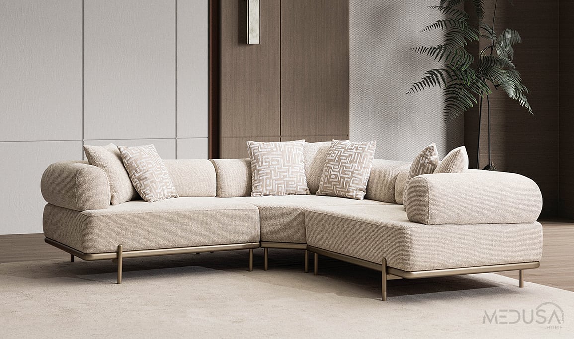 Medusa Home Mobilya - Loren Krem Köşe Takımı