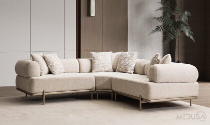 Medusa Home Mobilya - Loren Krem Köşe Takımı