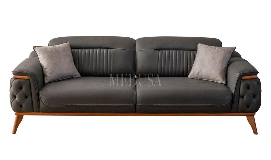 Medusa Home Mobilya - Lorenza Üçlü Koltuk Antrasit