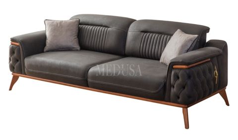 Medusa Home Mobilya - Lorenza Üçlü Koltuk Antrasit