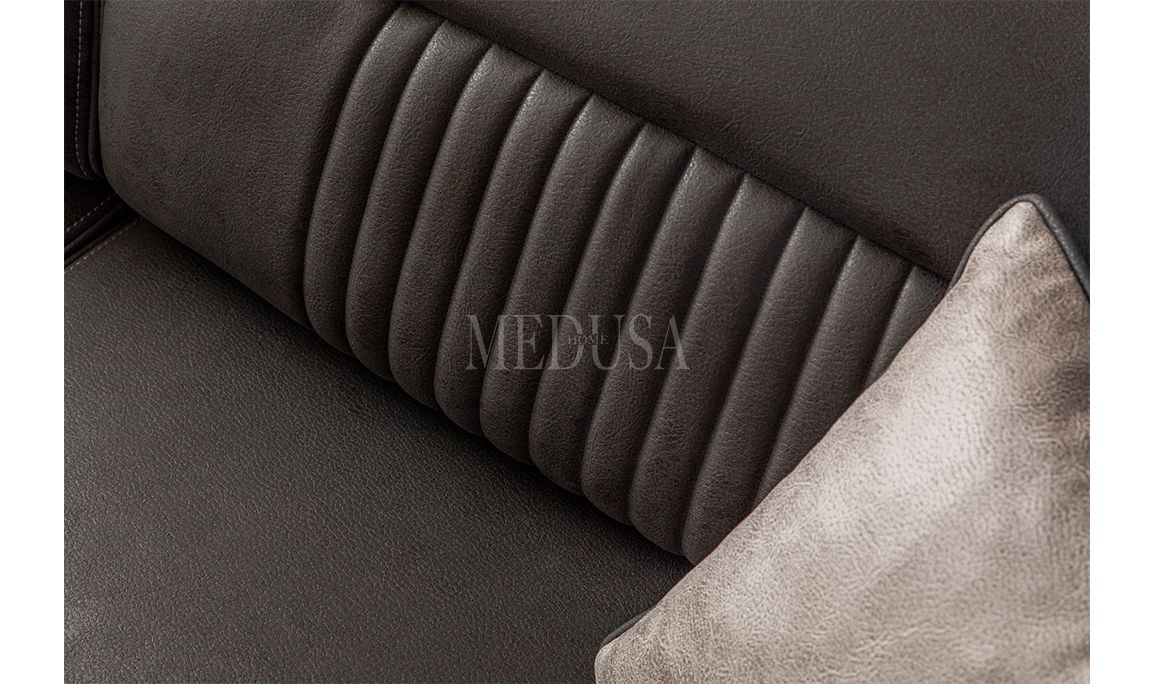 Medusa Home Mobilya - Lorenza Üçlü Koltuk Antrasit