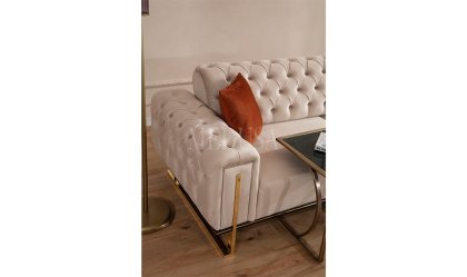 Medusa Home Mobilya - Loris Kapitoneli Üçlü Koltuk