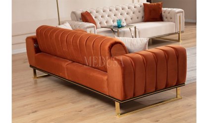 Medusa Home Mobilya - Loris Yarmalı Üçlü Koltuk