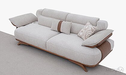 Medusa Home Mobilya - Lotis Kahve Üçlü Koltuk