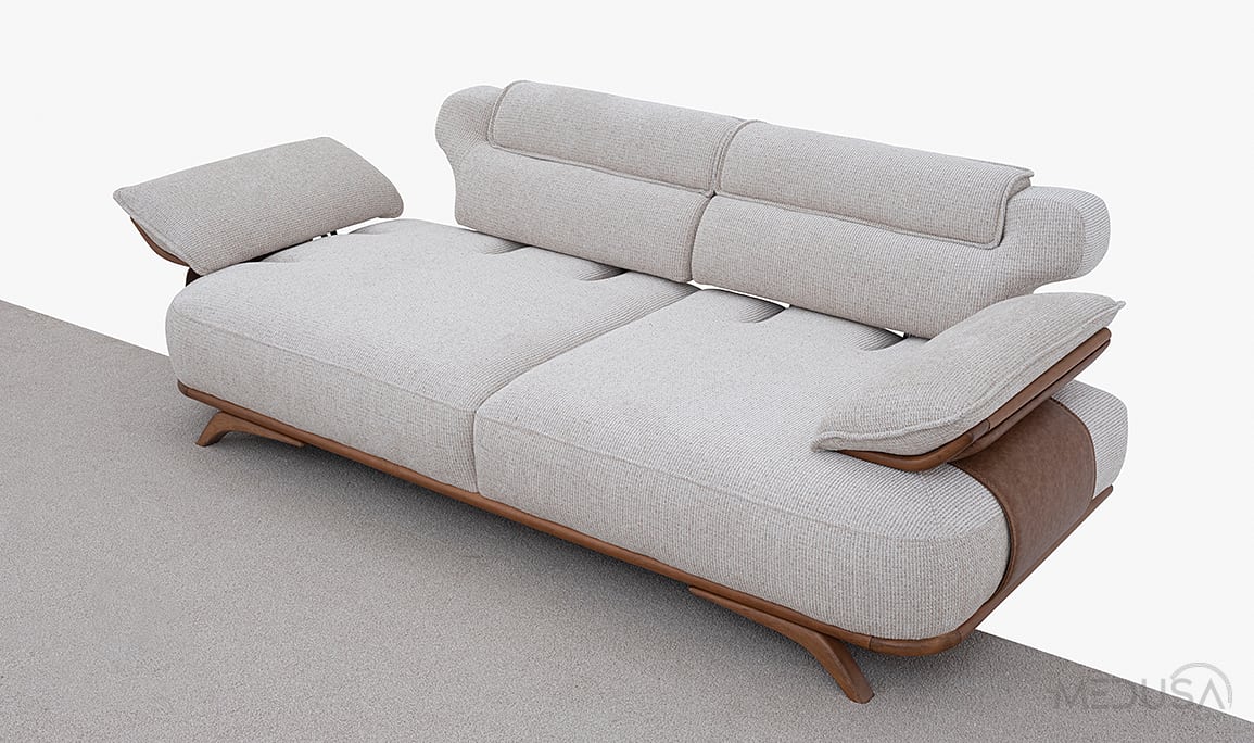 Medusa Home Mobilya - Lotis Kahve Üçlü Koltuk