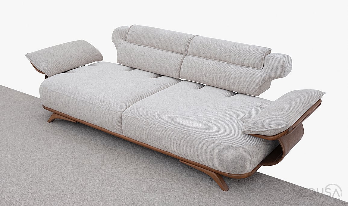 Medusa Home Mobilya - Lotis Kahve Üçlü Koltuk