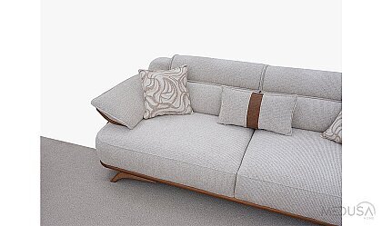 Medusa Home Mobilya - Lotis Kahve Üçlü Koltuk